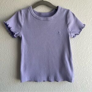 baby GAP toddler girls lilac light purple short sleeve rib knit shirt